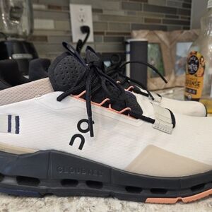 On Running Men's White and Coral Sneakers